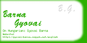 barna gyovai business card